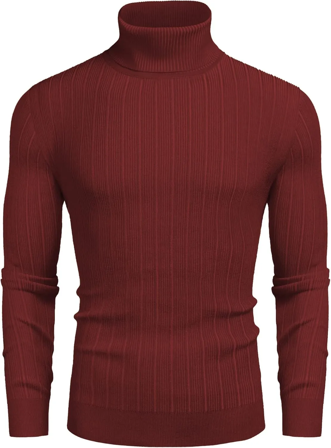 COOFANDY Men's Slim Fit Turtleneck Sweater Ribbed Knitted High Neck Pullover Sweaters