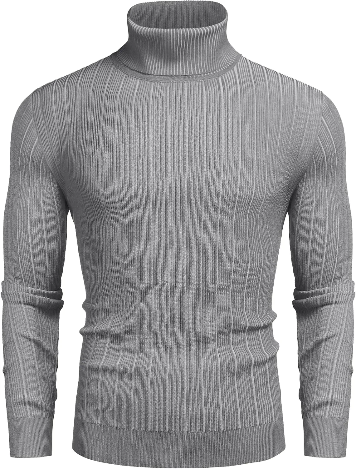COOFANDY Men's Slim Fit Turtleneck Sweater Ribbed Knitted High Neck Pullover Sweaters