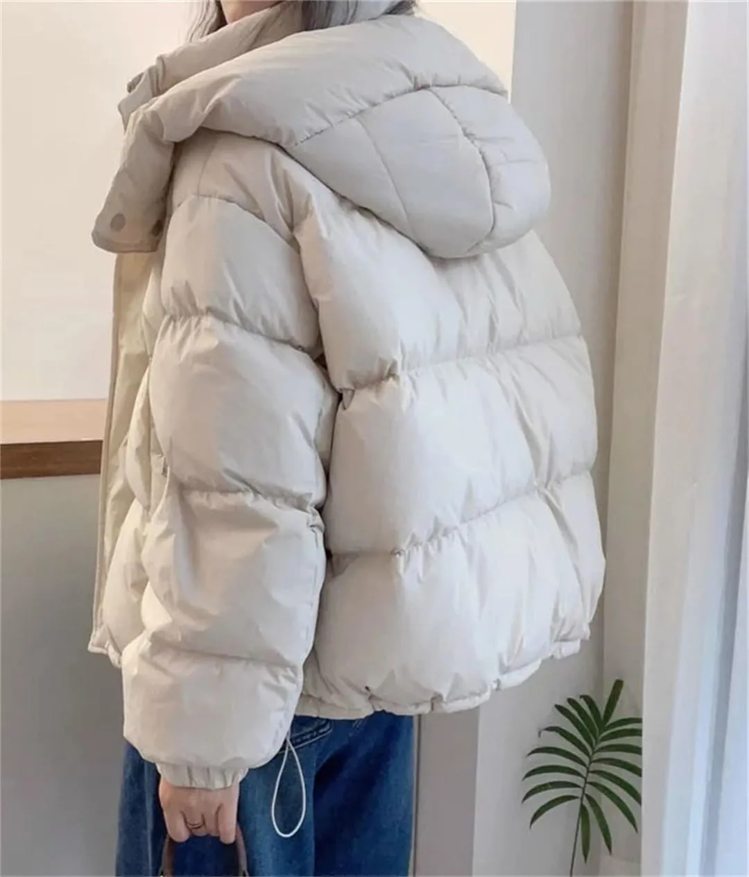 Cotton Padded Coat Women's Cropped Hooded Puffer Jacket Thickened Warm Autumn Winter Jacket