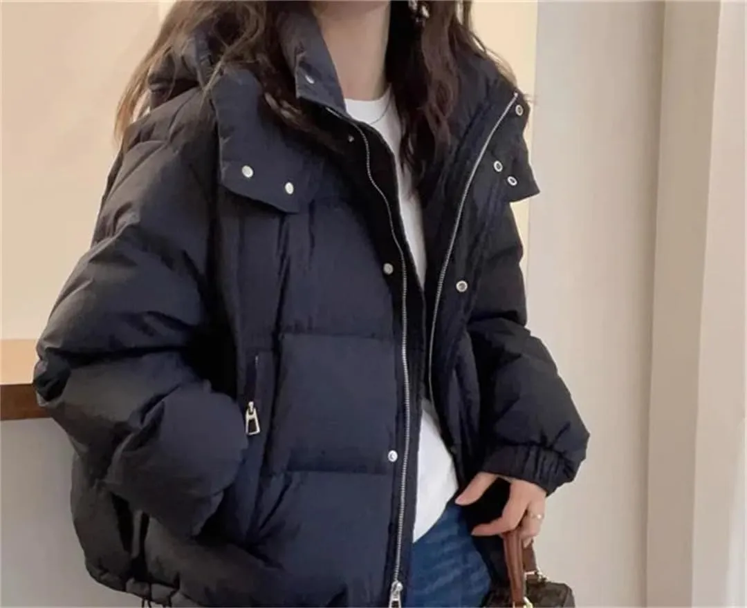Cotton Padded Coat Women's Cropped Hooded Puffer Jacket Thickened Warm Autumn Winter Jacket