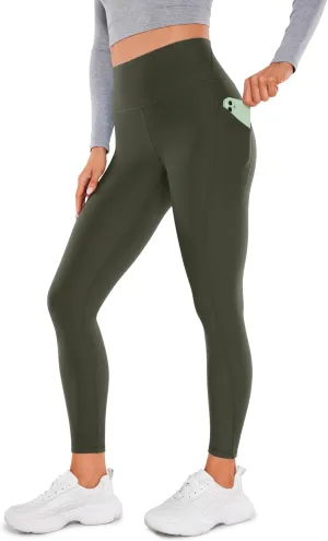 CRZ YOGA Womens Fleece Lined Leggings with Pockets 26.5" - Winter Thermal Warm Soft Water Resistant Casual Lounge Pants