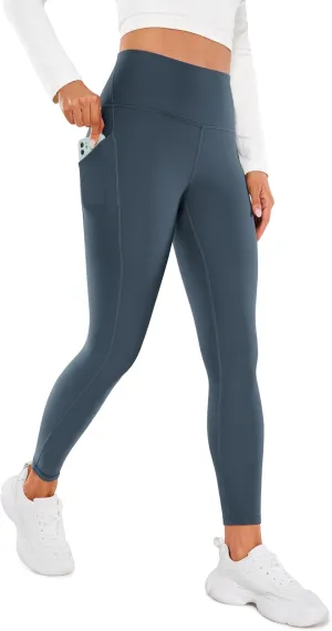 CRZ YOGA Womens Fleece Lined Leggings with Pockets 26.5" - Winter Thermal Warm Soft Water Resistant Casual Lounge Pants