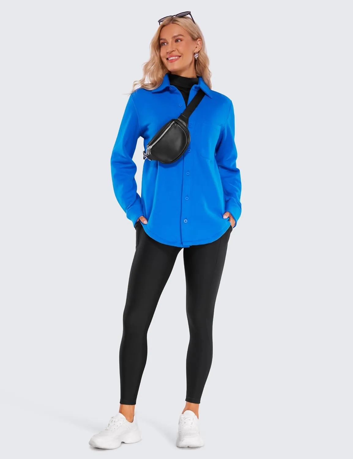 CRZ YOGA Womens Fleece Lined Leggings with Pockets 26.5" - Winter Thermal Warm Soft Water Resistant Casual Lounge Pants
