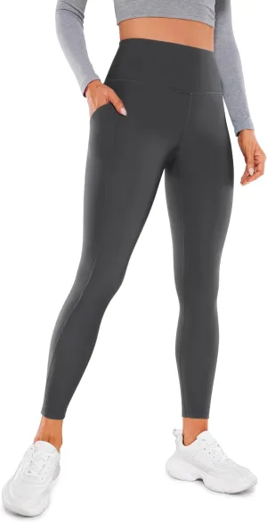 CRZ YOGA Womens Fleece Lined Leggings with Pockets 26.5" - Winter Thermal Warm Soft Water Resistant Casual Lounge Pants