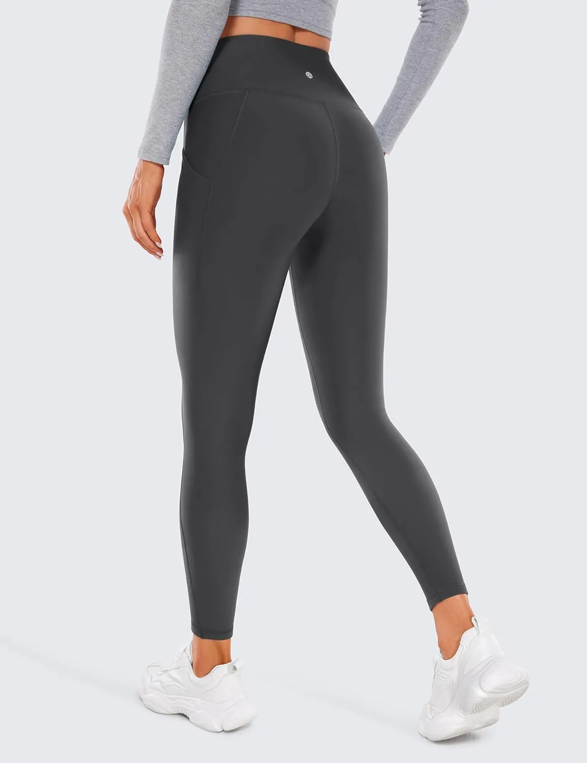 CRZ YOGA Womens Fleece Lined Leggings with Pockets 26.5" - Winter Thermal Warm Soft Water Resistant Casual Lounge Pants