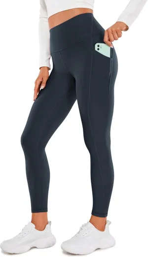 CRZ YOGA Womens Fleece Lined Leggings with Pockets 26.5" - Winter Thermal Warm Soft Water Resistant Casual Lounge Pants