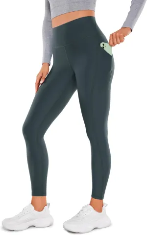 CRZ YOGA Womens Fleece Lined Leggings with Pockets 26.5" - Winter Thermal Warm Soft Water Resistant Casual Lounge Pants