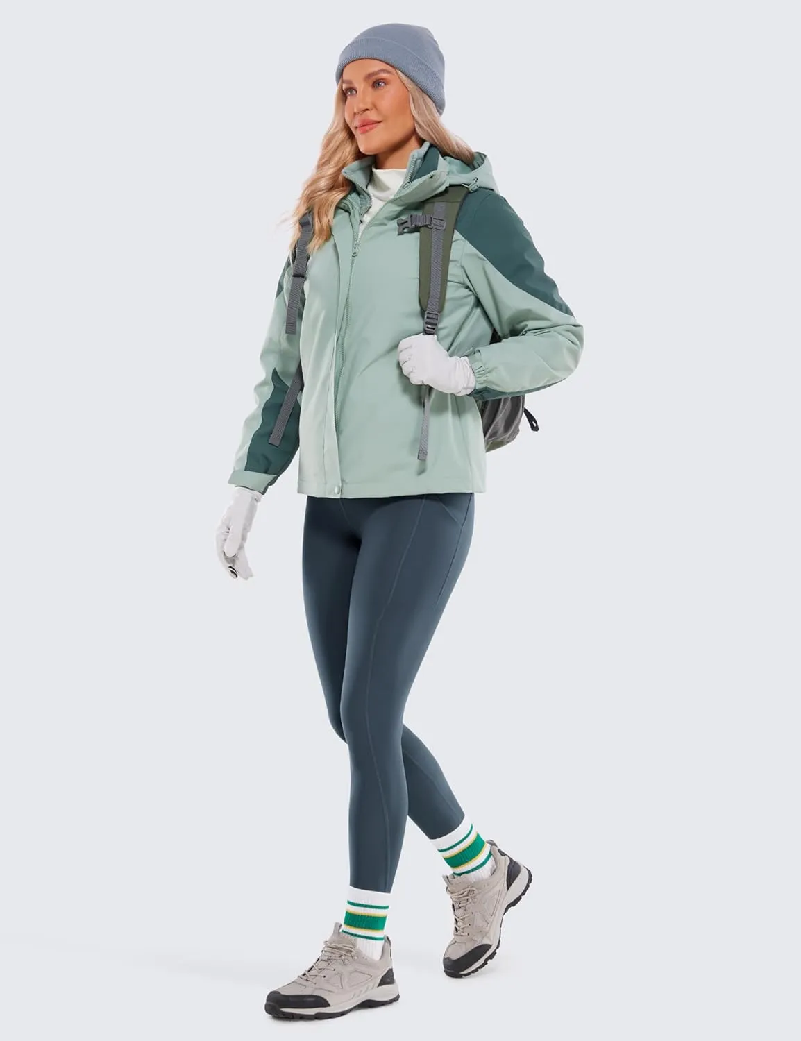 CRZ YOGA Womens Fleece Lined Leggings with Pockets 26.5" - Winter Thermal Warm Soft Water Resistant Casual Lounge Pants