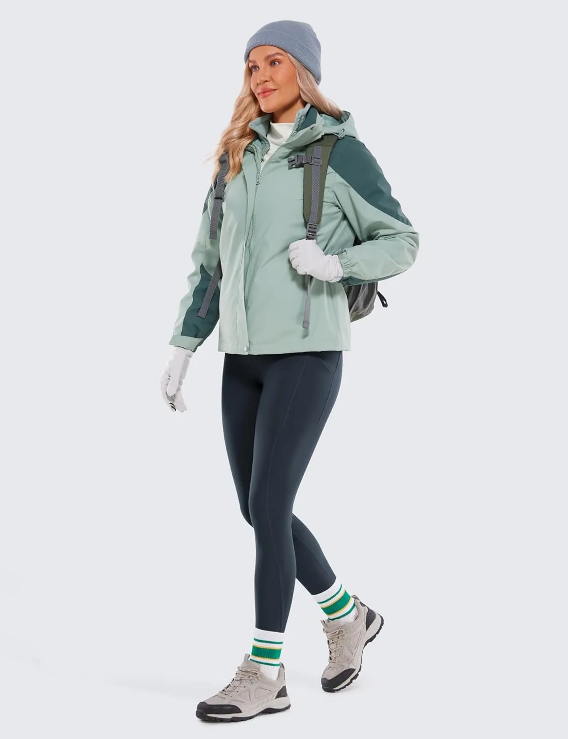 CRZ YOGA Womens Fleece Lined Leggings with Pockets 26.5" - Winter Thermal Warm Soft Water Resistant Casual Lounge Pants