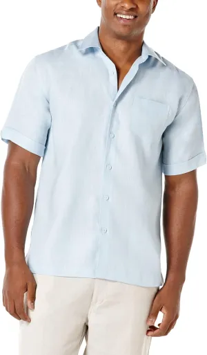 Cubavera Men's Chest Pocket Solid Short Sleeve Woven Shirt