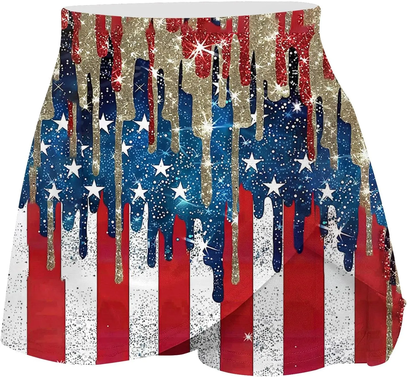 DDAPJ pyju Athletic Skorts for Women American Flag Print Patriotic Shorts High Waisted Golf Tennis Skirts 4th of July 2025