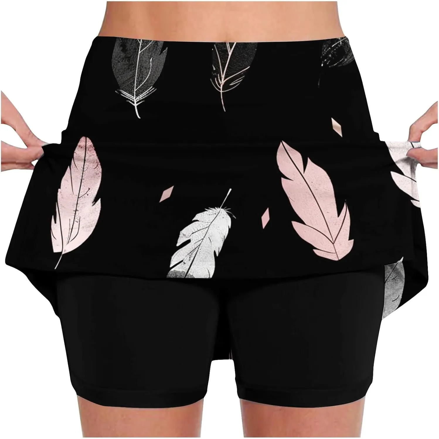 DDAPJ pyju Women's Active Skort Summer Cute Floral Print Tennis Skirt with Shorts Running Golf Workout Skort for Ladies