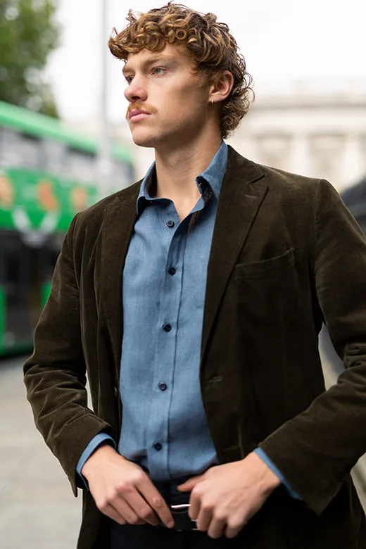 Denim Blue Irish Linen Shirt