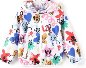 Disney Minnie Mouse Mickey Mouse Stitch Kids Varsity Bomber Jacket Lightweight Button-up Sweatshirt Toddler-Big Kids