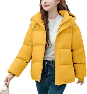 Down Cotton Jacket Women Hooded Parkas Winter Padded Coat Thick Warm Loose Puffer Snow Wear Outwea