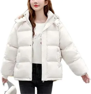 Down Cotton Jacket Women Hooded Parkas Winter Padded Coat Thick Warm Loose Puffer Snow Wear Outwea
