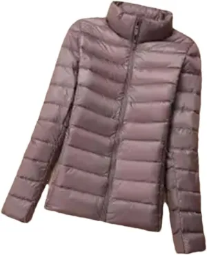 Down Jacket Women's Short Autumn Winter Parkas Stand-UP Collar Hooded Warm Cotton Padded Coat