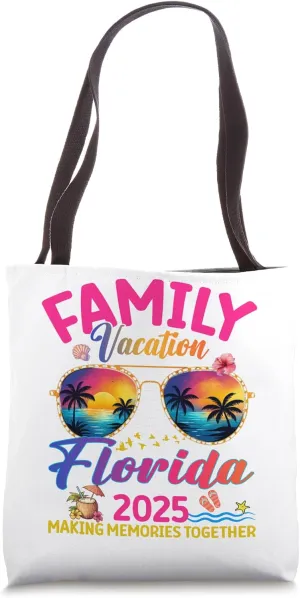 Family Vacation Florida 2025 Family Matching Summer Trip Tote Bag