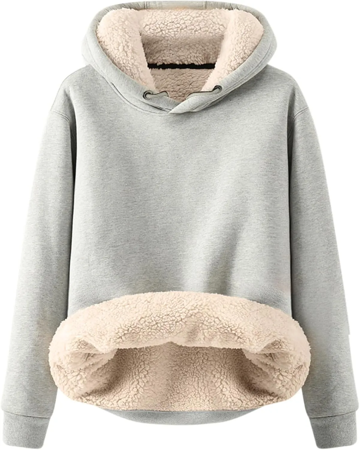 Fenleo Womens Hoodies Winter Warm Sherpa Lined Sweatshirts Casual Thick Long Sleeve Pullover Hooded Sweatshirt