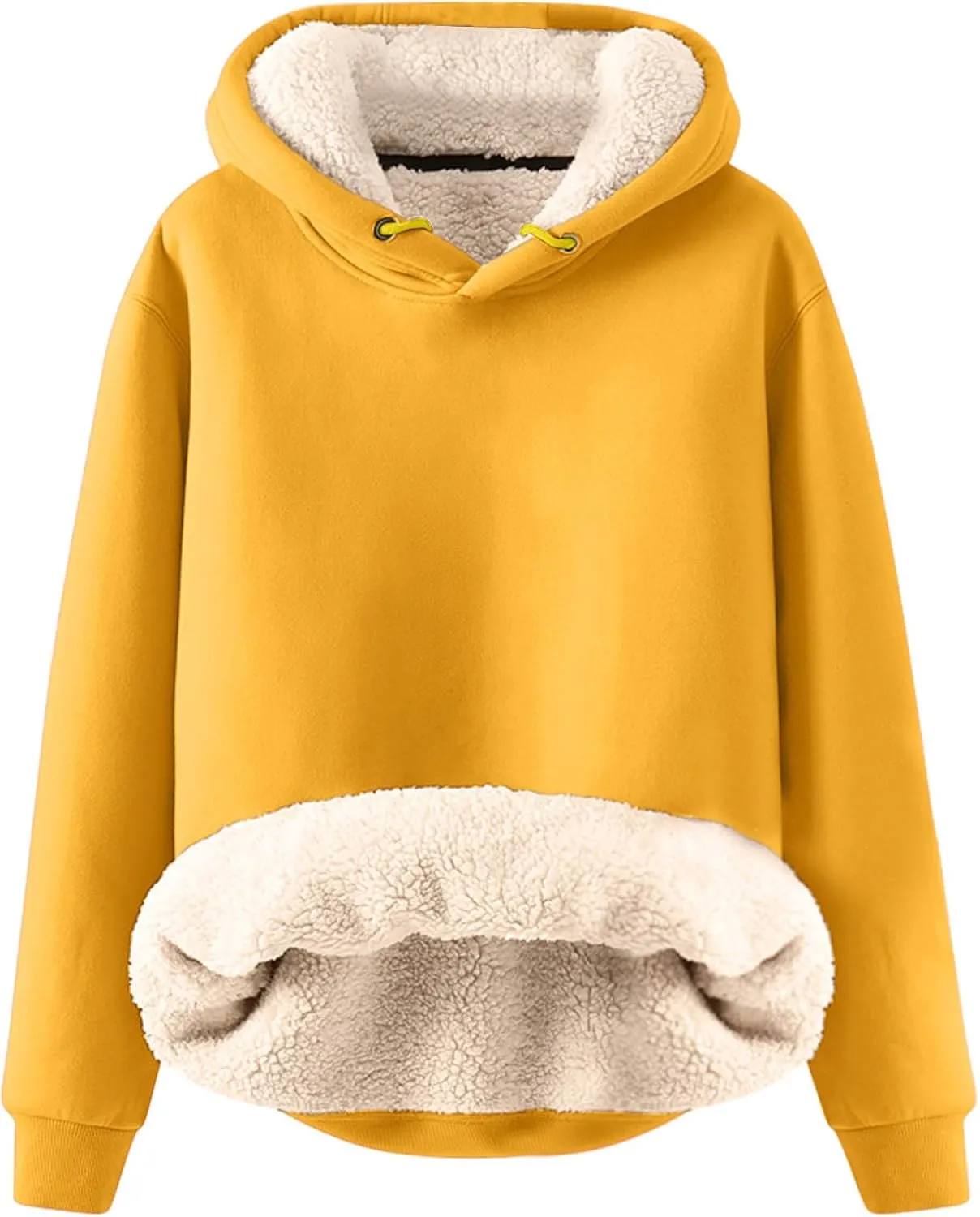 Fenleo Womens Hoodies Winter Warm Sherpa Lined Sweatshirts Casual Thick Long Sleeve Pullover Hooded Sweatshirt