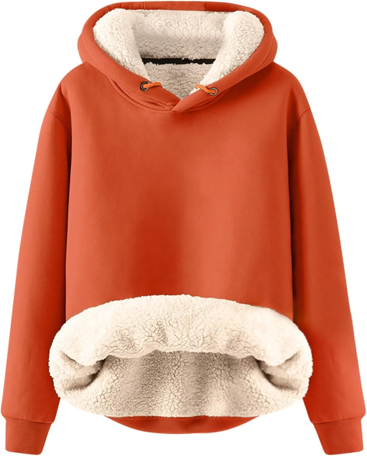 Fenleo Womens Hoodies Winter Warm Sherpa Lined Sweatshirts Casual Thick Long Sleeve Pullover Hooded Sweatshirt