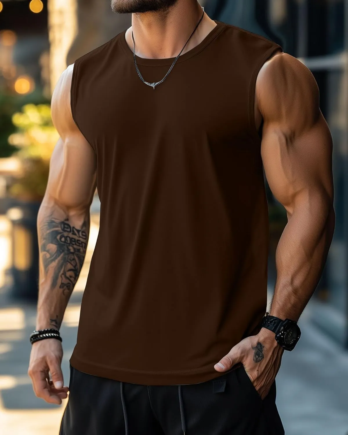 Ficerd 3 Pack Men's Big and Tall Tank Tops Workout Gym Muscle Plus Size T Shirts Sleeveless Fitness Athletic Oversized Tee