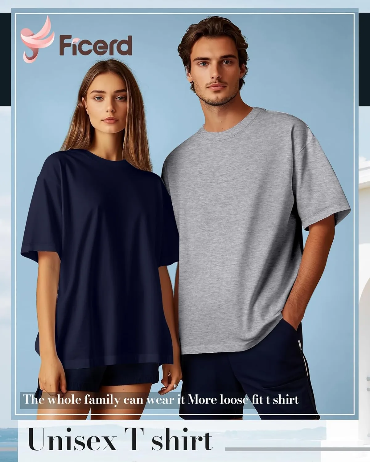 Ficerd 5 Pack Men's Big and Tall Shirts Short Sleeve Cotton Tee Summer Crew Neck Oversize Top Loose Fit Shirt Multipack