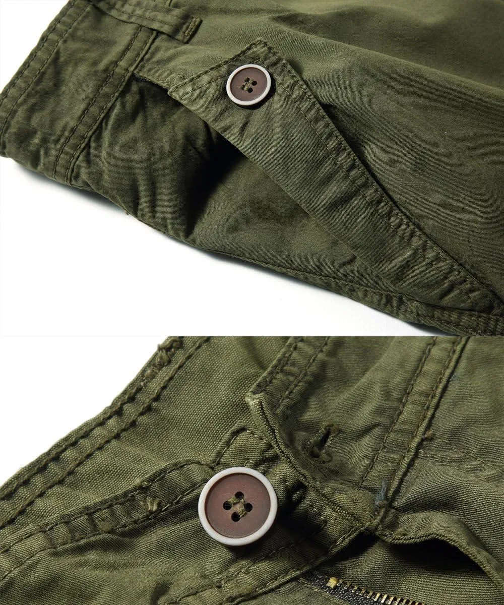 FOURSTEEDS Womens Casual Loose Fit Multi-Pocket Camouflage Twill Bermuda Cargo Shorts with Belt