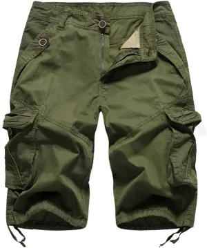 FOURSTEEDS Womens Casual Loose Fit Multi-Pocket Camouflage Twill Bermuda Cargo Shorts with Belt