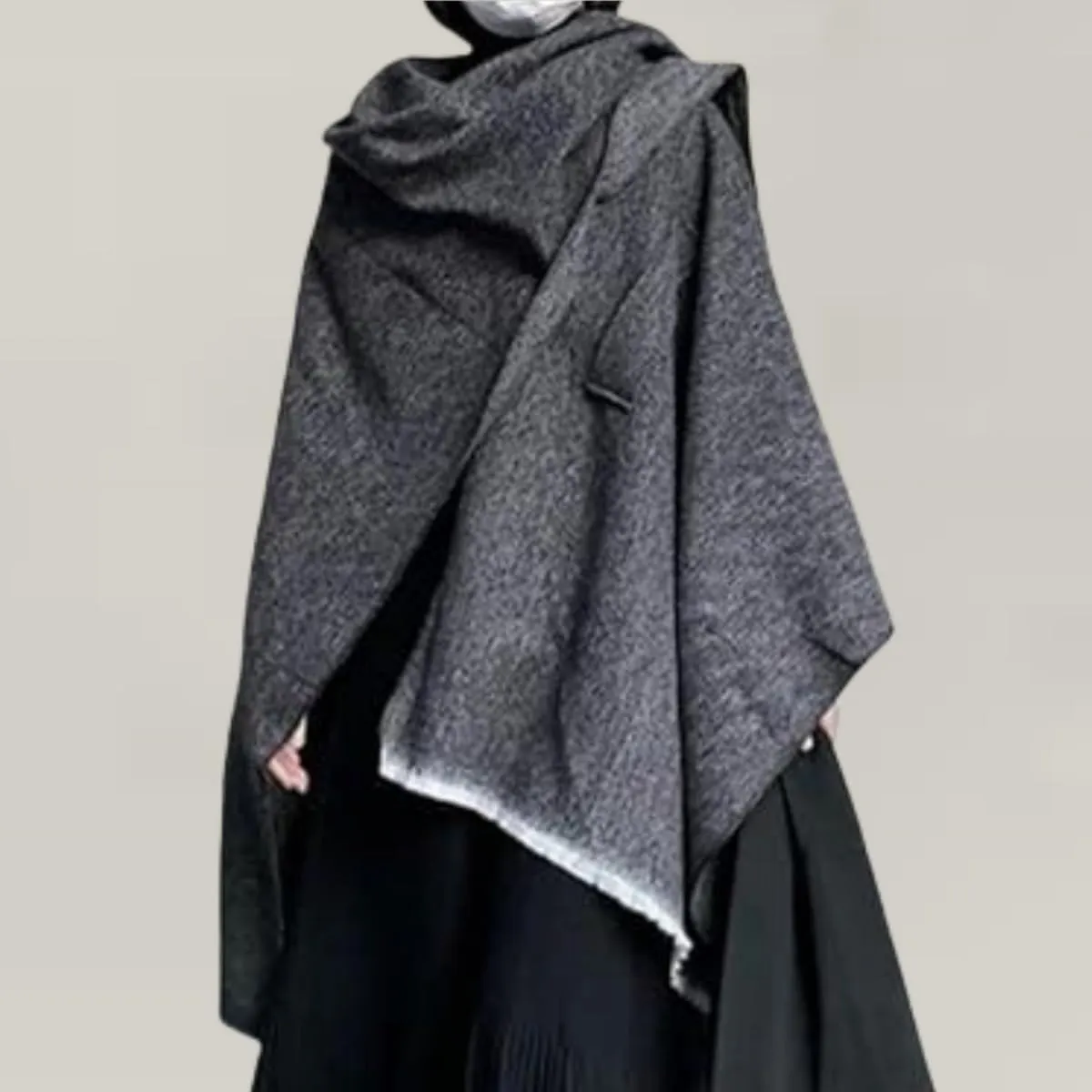 Front Wrap Cardigan Shawl Plus Size,Women's Open Front Versatile Shawls Warm Soft Cape,Knitted Poncho Cloak for Fall Winter