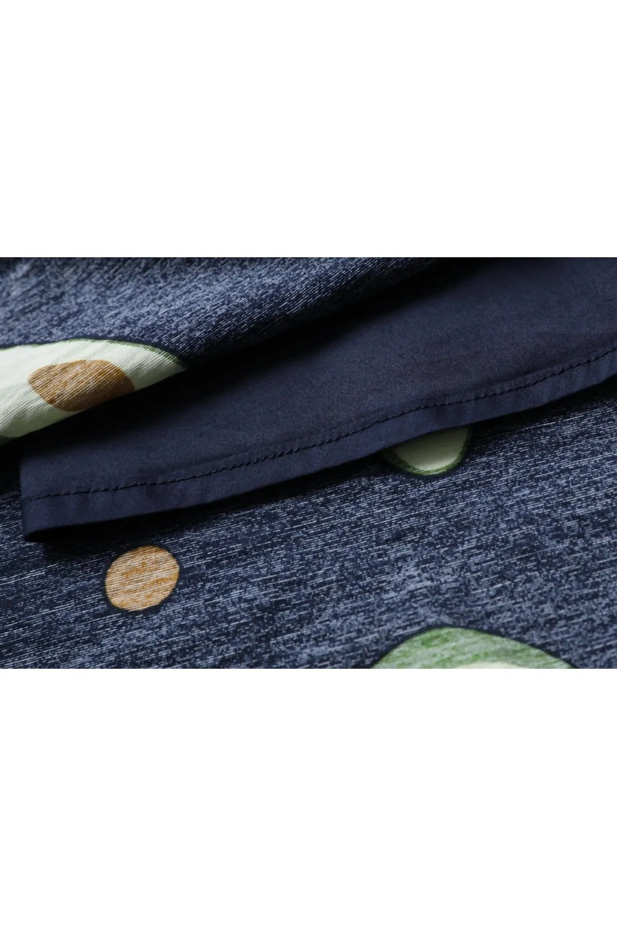 Fun Navy Avocado Scoop Neck A Line Dress with Pockets