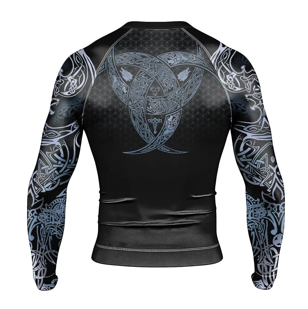 Geri & Freki Tattoo Viking Men's Long Sleeve Rash Guard