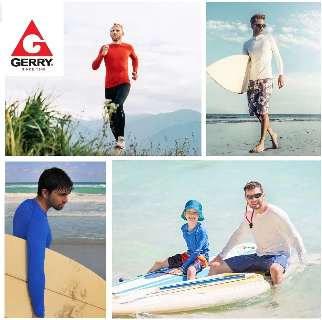 Gerry Rash Guard for Men, Long Sleeve Mens Swim Shirt, Fishing Hiking UPF  50 UV Protection