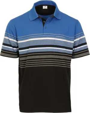 Gioberti Mens Striped Polo Shirt with Pocket - Yarn Dye