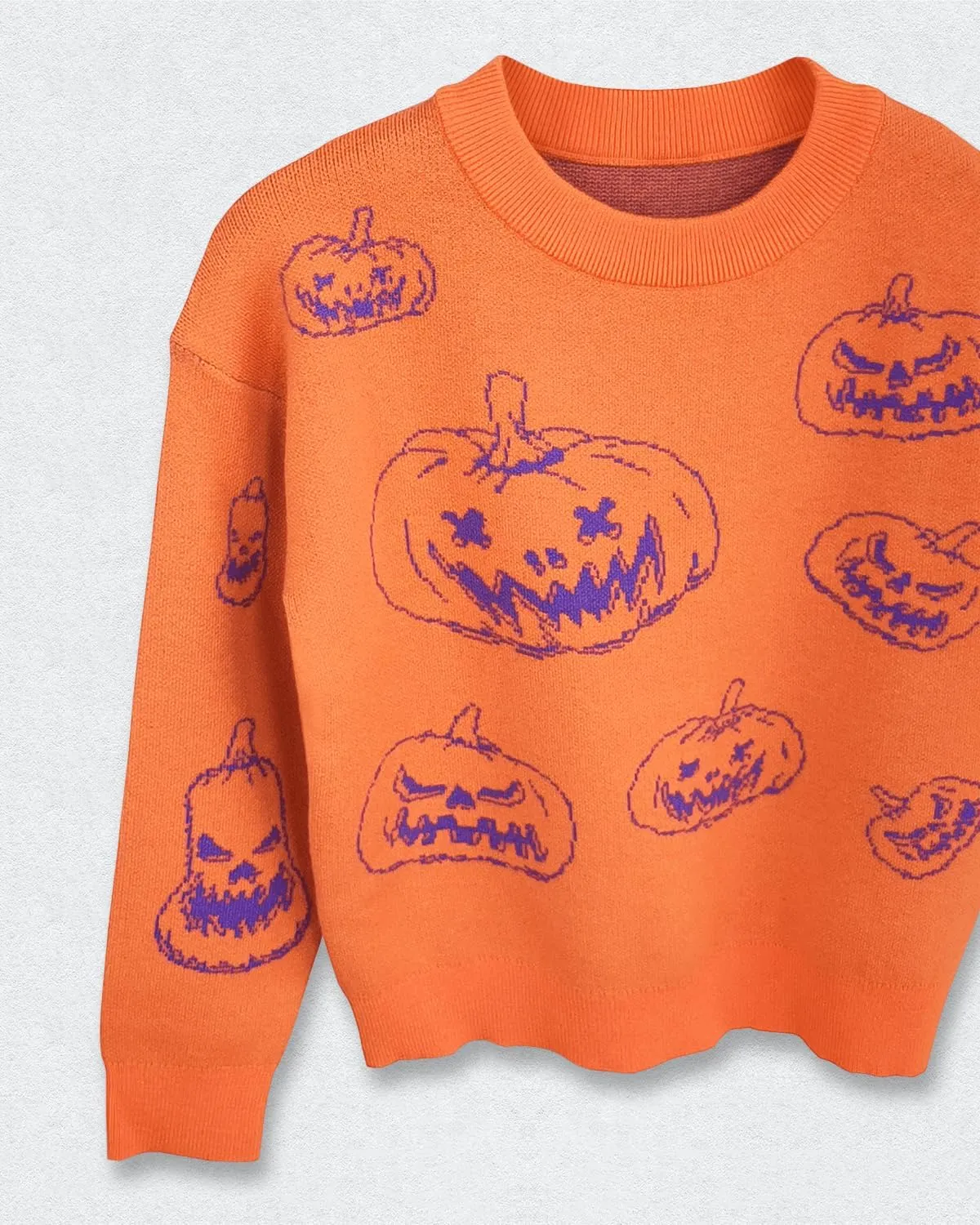 Girls Fall Sweaters Pattern Casual Crewneck Long Sleeve Knit Pullover Tops for Kids Size 5-14 Years