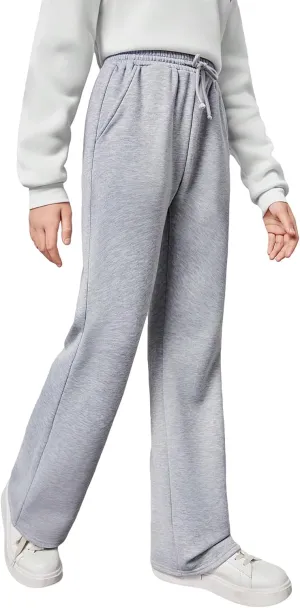 Girl's Jogger Sweatpants High Waist Wide Leg Baggy Pants Casual Gym Workout Pants