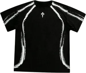 GORGLITTER Men's Oversized Tshirts Y2k Graphic Print Short Sleeve Crew Neck Drop Shoulder Tee Top
