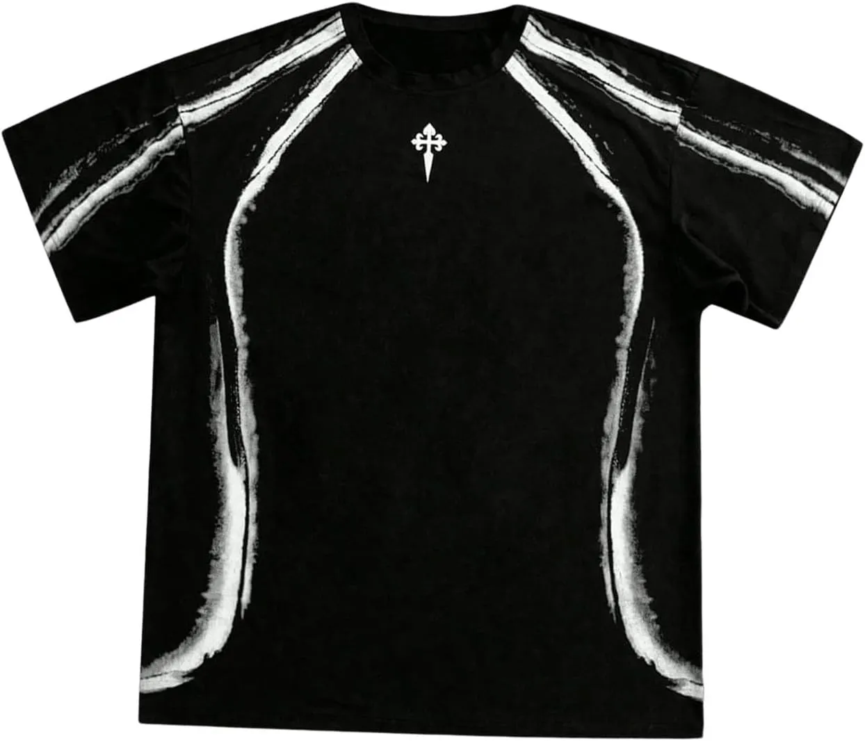 GORGLITTER Men's Oversized Tshirts Y2k Graphic Print Short Sleeve Crew Neck Drop Shoulder Tee Top