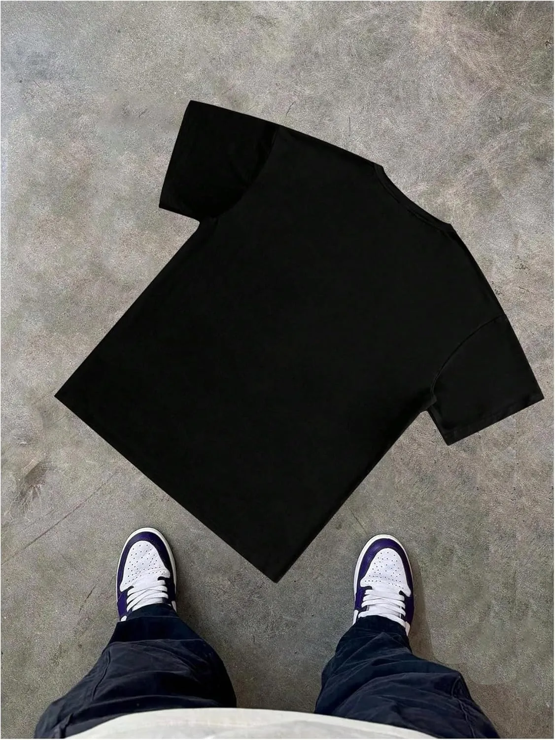 GORGLITTER Men's Oversized Tshirts Y2k Graphic Print Short Sleeve Crew Neck Drop Shoulder Tee Top