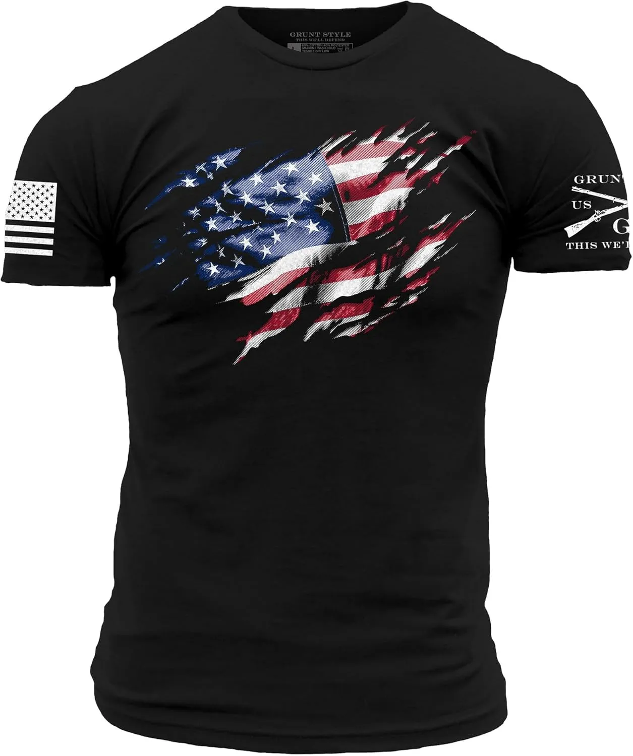 Grunt Style Still Standing Blue Line Men's T-Shirt