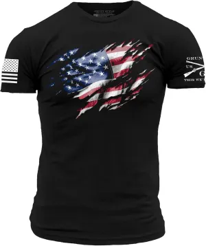 Grunt Style Still Standing Blue Line Men's T-Shirt