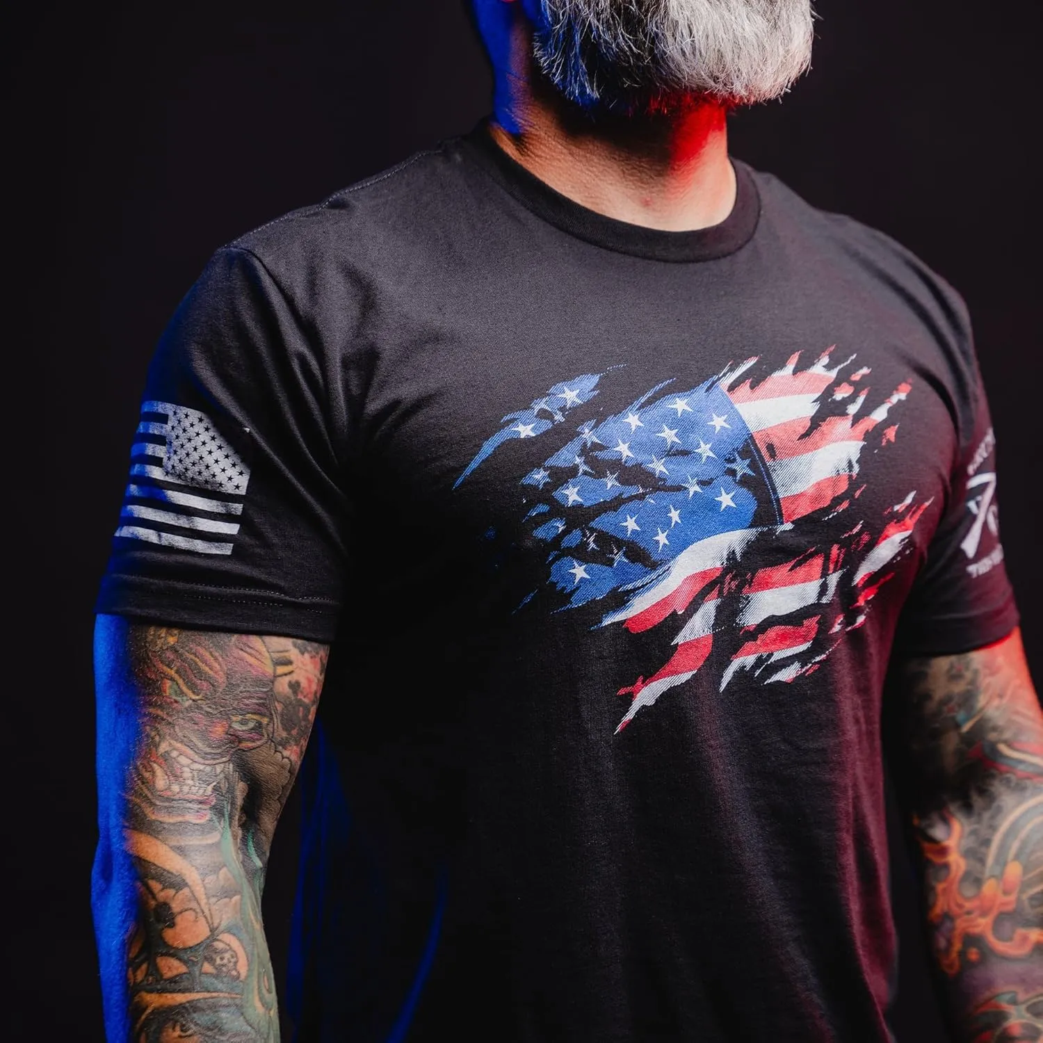 Grunt Style Still Standing Blue Line Men's T-Shirt