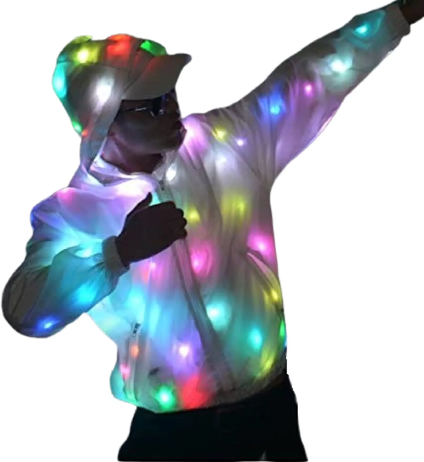 GUARDMAN Light Up Costume LED Jacket The Flash Coat Hoodie Rave Lights Adult Kids Clothing Family Outfit Men Women Dance Club