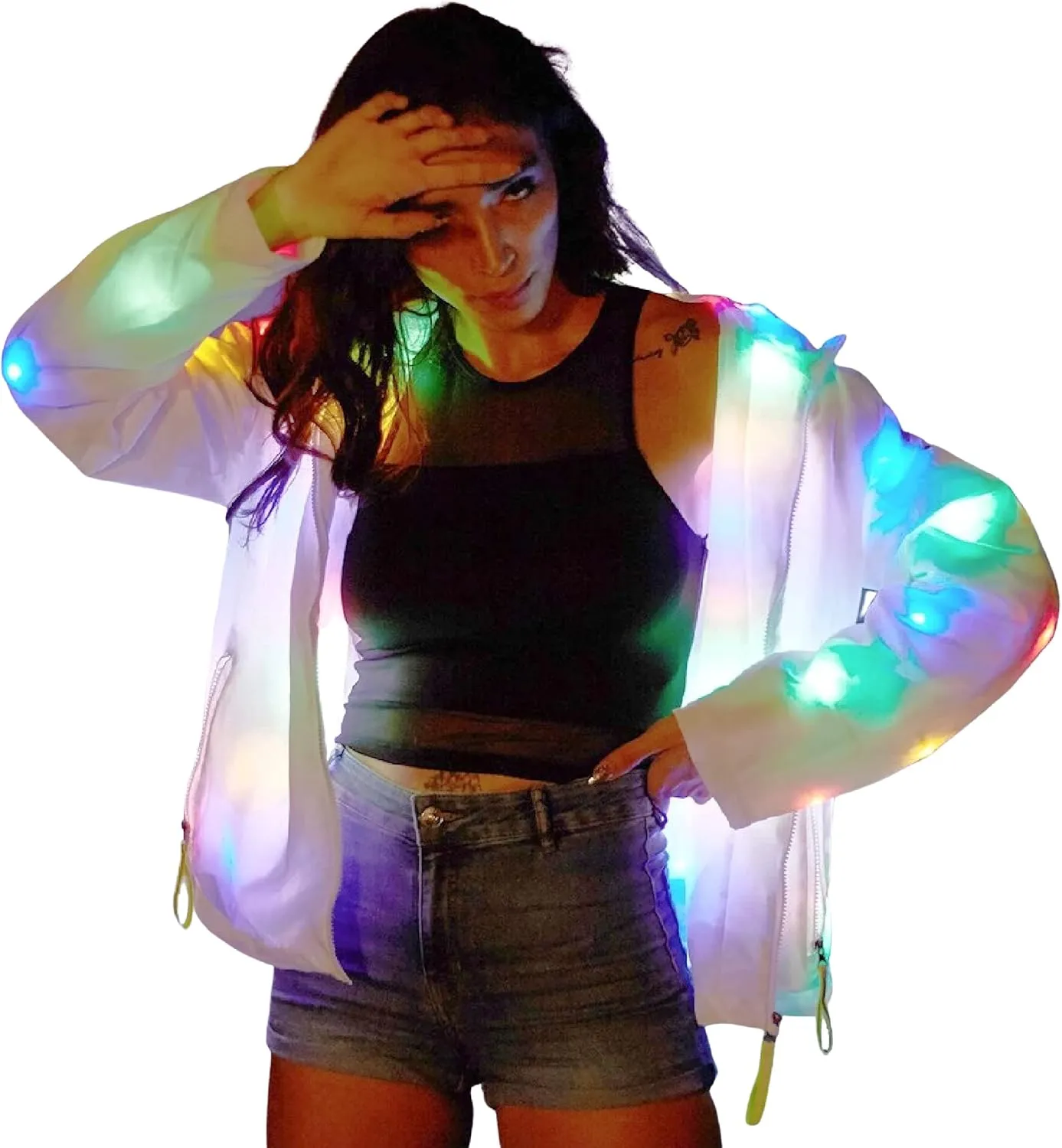 GUARDMAN Light Up Costume LED Jacket The Flash Coat Hoodie Rave Lights Adult Kids Clothing Family Outfit Men Women Dance Club