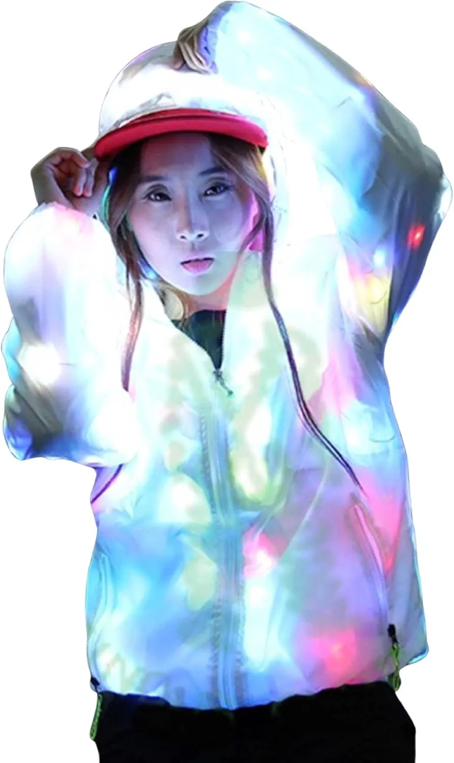 GUARDMAN Light Up Costume LED Jacket The Flash Coat Hoodie Rave Lights Adult Kids Clothing Family Outfit Men Women Dance Club