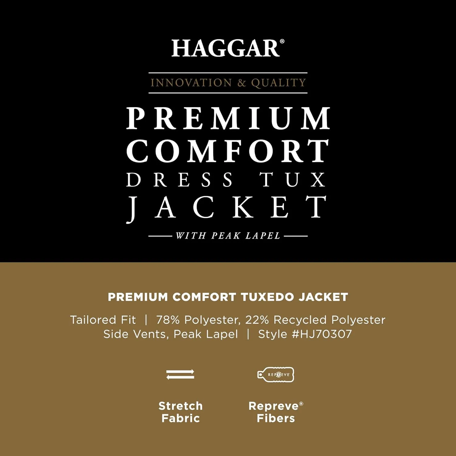 Haggar Men's Premium Comfort Tuxedo Dinner Jacket - Slim and Tailored Fits