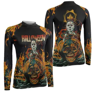 Halloween Michael Myers Women's Long Sleeve Rash Guard