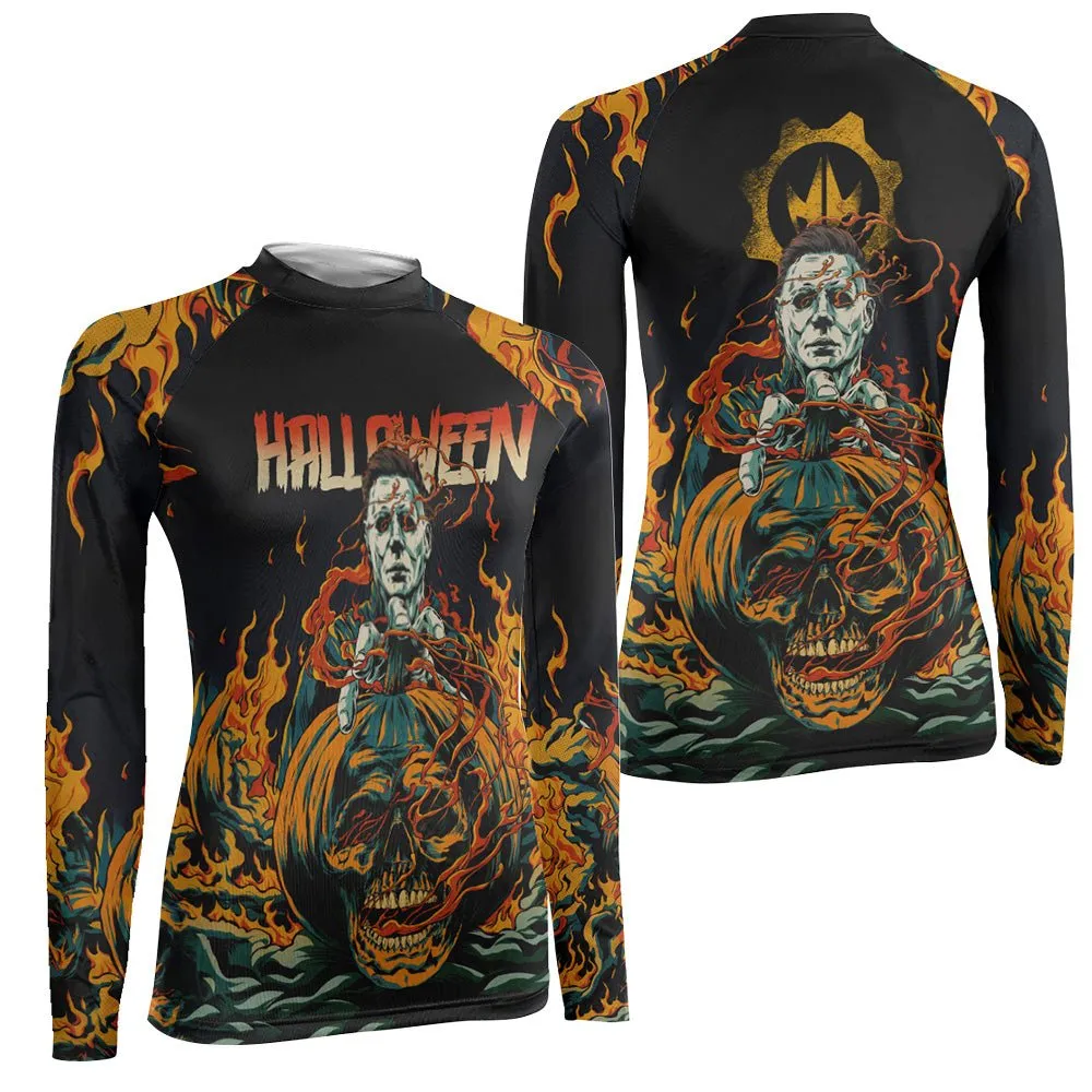 Halloween Michael Myers Women's Long Sleeve Rash Guard