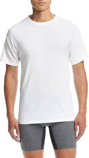 Hanes Ultimate Men's 4-Pack FreshIQ Stretch Crew, White, Medium