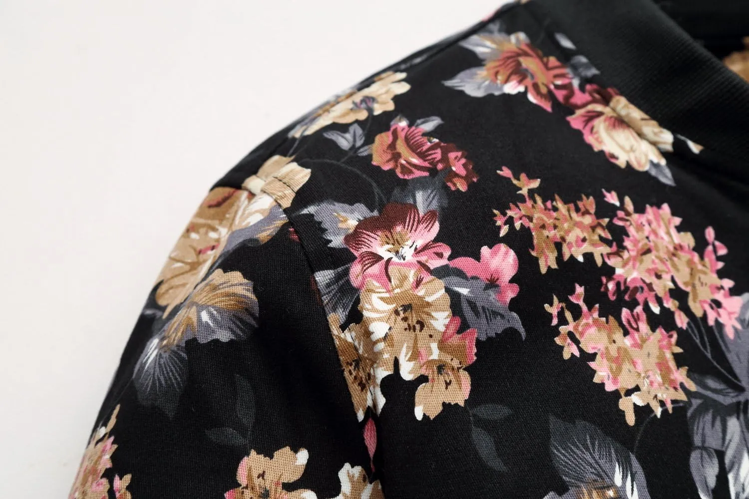 HENGAO Men's Stylish Floral Bomber Jacket